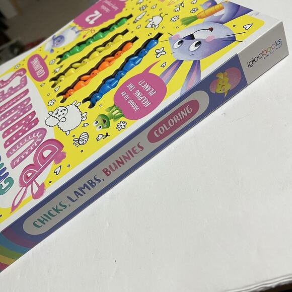 Color Mania Chicks Lambs Bunnies Coloring Set With 12 Stackable Crayons Kit - Picture 6 of 7